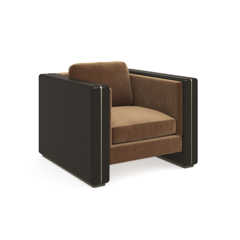 Caracole Armchair, Brown, Brown Polyester Blend