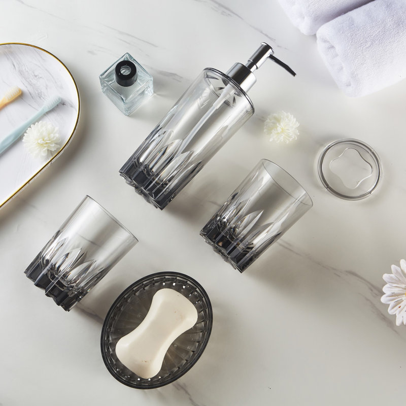  Accessoire de meuble-lavabo pour salle de bain 4 pièces, Gris