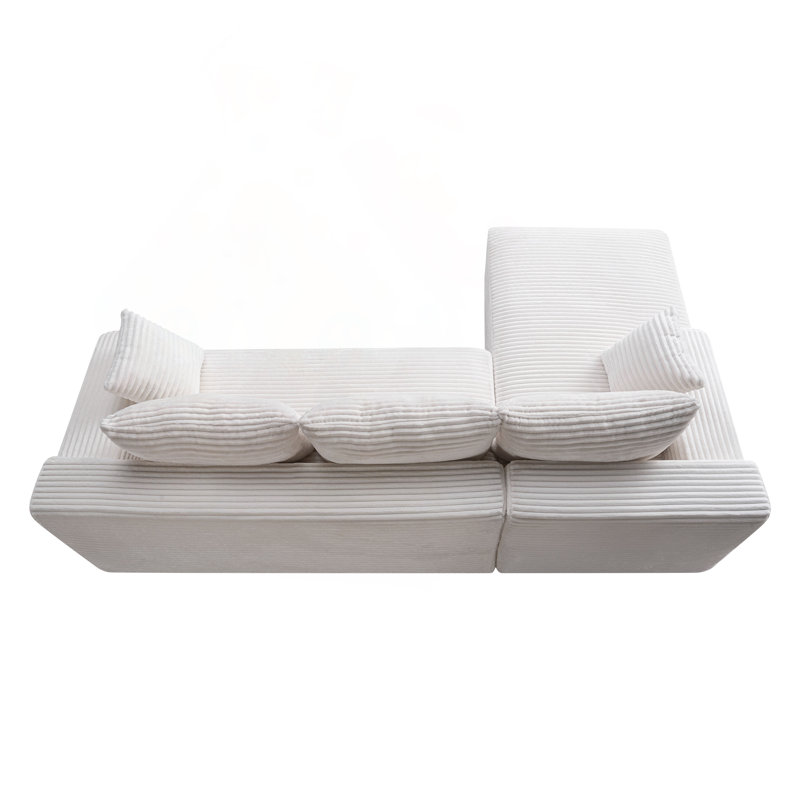 Canapé modulaire 106,3 pouces Cloud, Face à la gauche, H 33 po x l 106,3 po x P 69 po, Noir