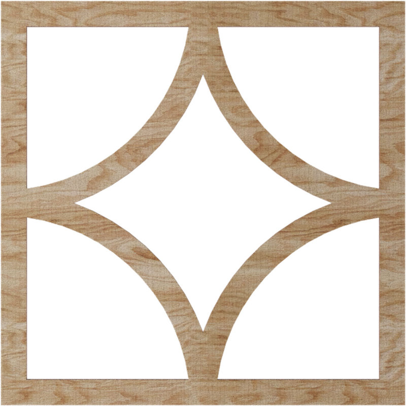 Médaillon de plafond 26 po x 16 5/8 po x P 3/8 po Statesman, Chêne rouge, H 24 po x l 24 po x P 0,25 po