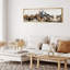 «Western Wood Effect Landscape Geometric Mountain Landscape», incrustation en bois sur toile-98041965-111375393