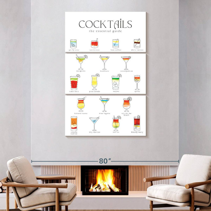 Yarlin Cocktail Guide Chart, 74" H x 48" W
