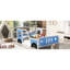 Lit bleu en forme de voiture pleine grandeur avec roulettes - Fabrication en bois de pin et fenêtres de conception de voiture pour rails à lattes prêts pour le matelas Allure-1606010697-1606010703