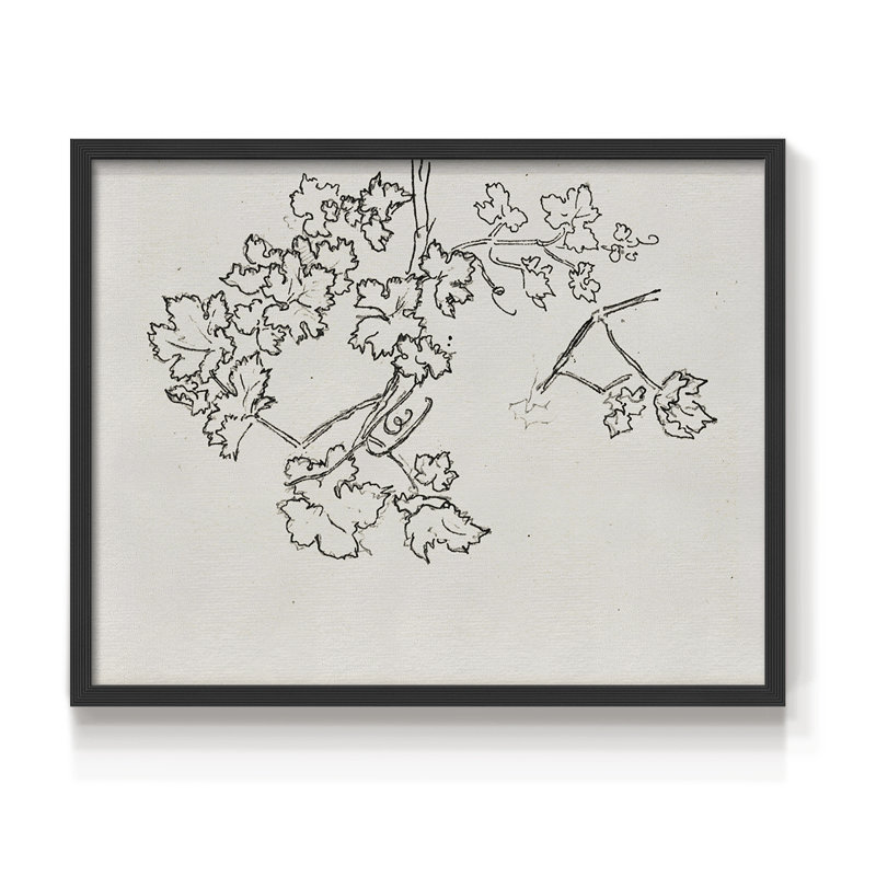 Croquis rétro - V - reproduction encadrée, H 11 po x l 14 po, Noir