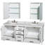 Meuble-lavabo double autoportant avec plateau en marbre et armoires à pharmacie 80 po Sheffield-2004391069