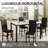 4 - Person Faux Marble Top Four Leg Dining Set-415357298-415357297