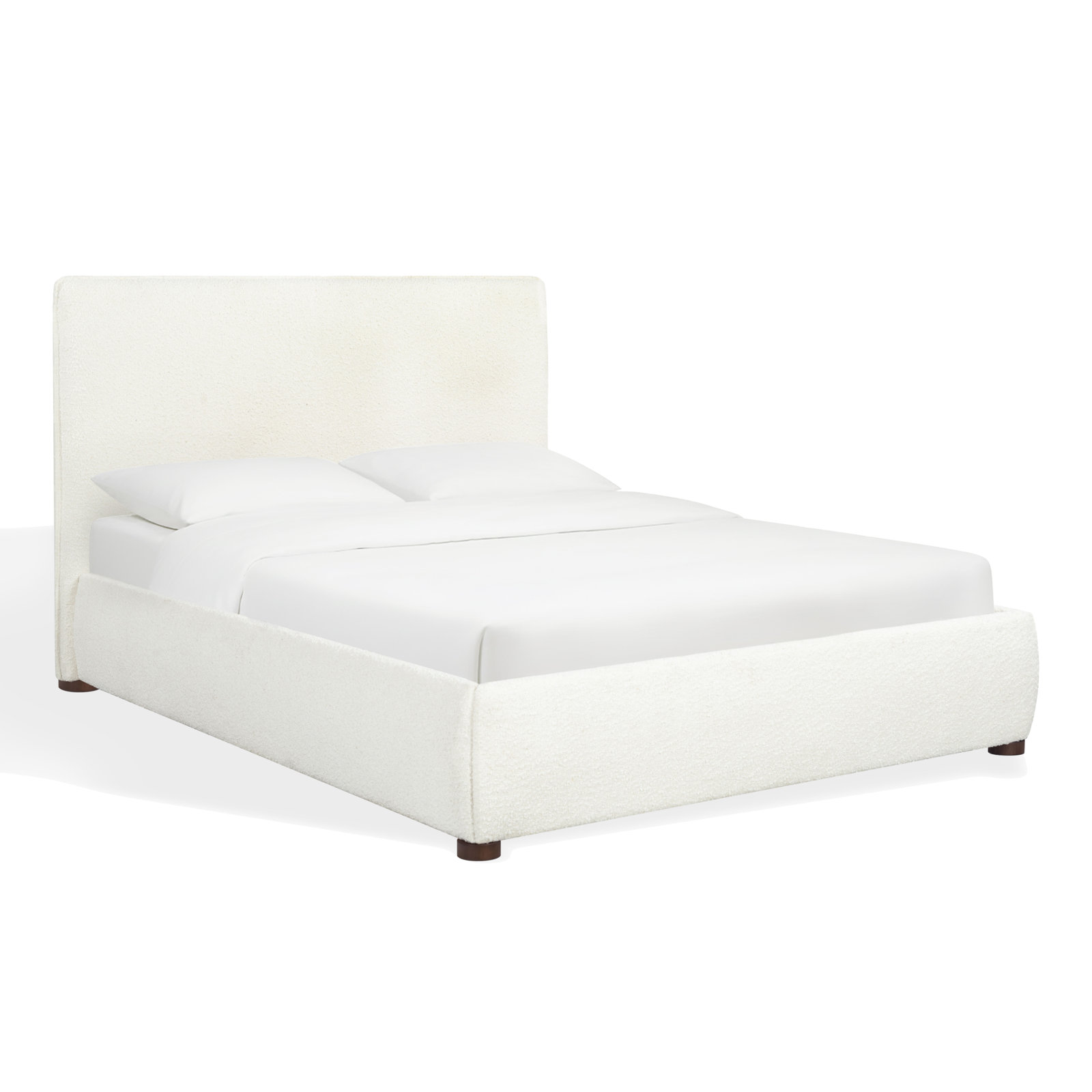 Callahan Linen Upholstered Bed, Full / Double, Ivory Boucle