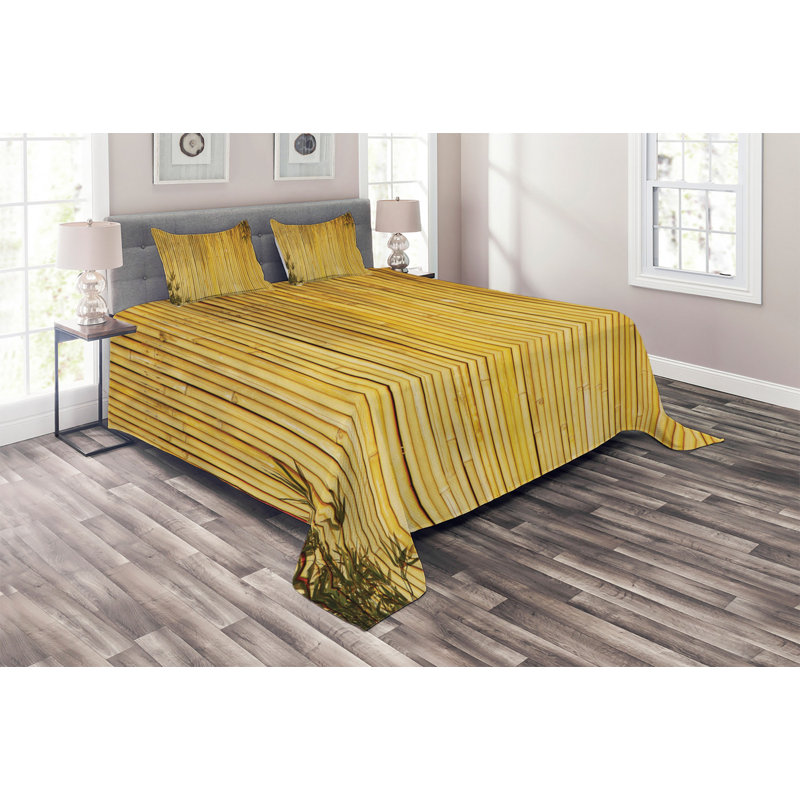 Eclectic Polyester Striped Coverlet, King Bedspread + 2 Shams