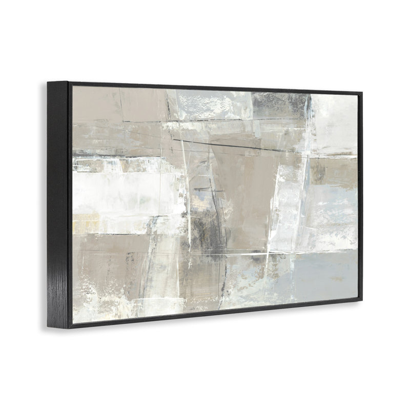 Estampe numérique subtile, abstraite et encadrée, design par Hannah Dawson, H 12 po x l 18 po, Giclée encadrée noir minuit
