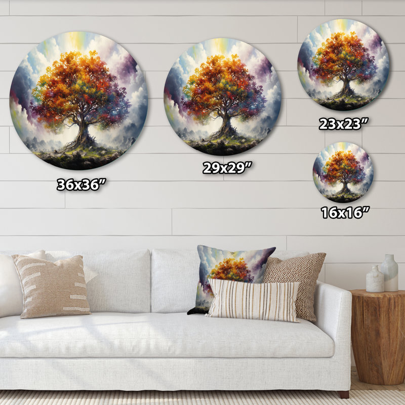 Wilmslow - Paysages d'art rond en métal, H 16 po x l 16 po