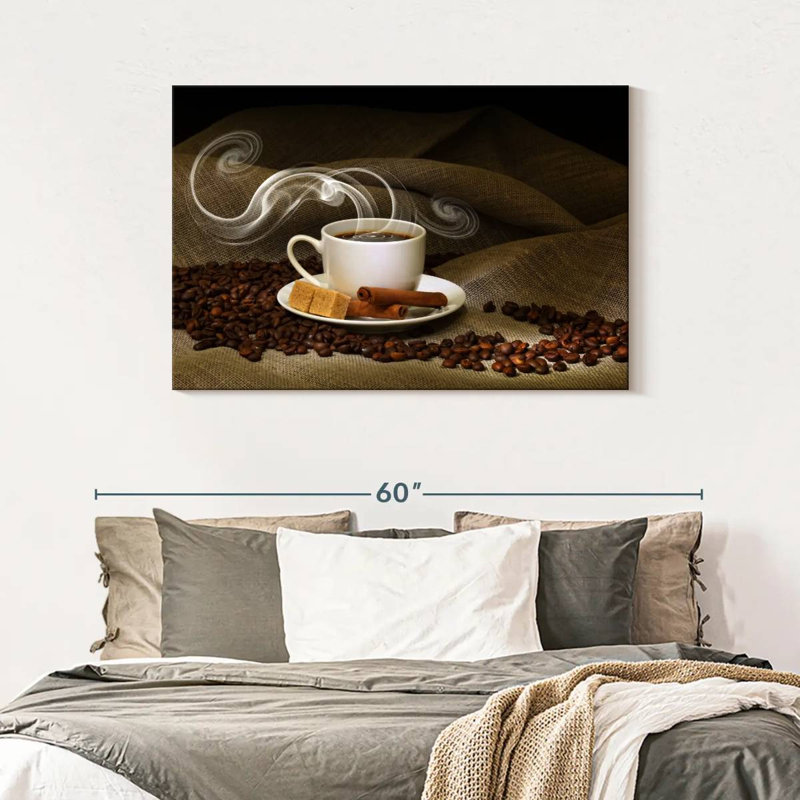 Yarlin fumant du café à la cannelle, H 30 po x l 45 po