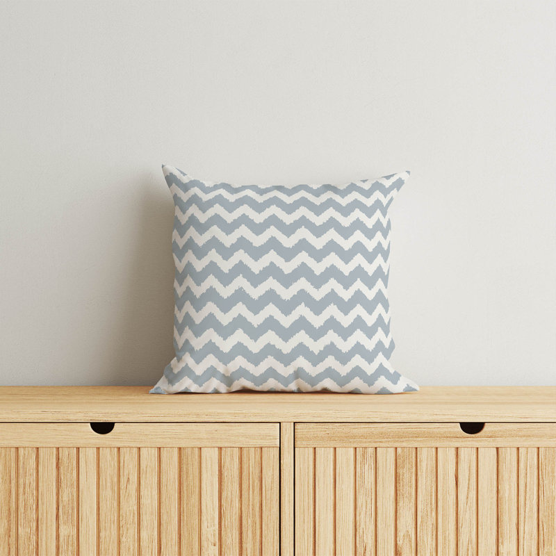 Coussin Chevy Tribal, H 16 po x l 16 po, Bleu ardoise / bleu