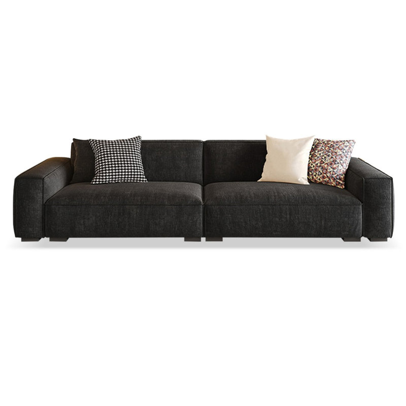 Coussin modulaire en mélange de polyester noir, 4, H 28,35 po x l 110,24 po x P 37,4 po