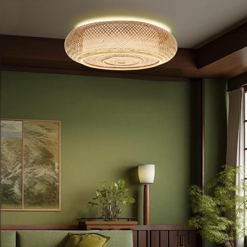 23.62"  Rural Rattan Ceiling Light