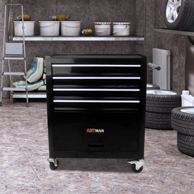24.25 in. W -Drawer Steel Bottom Rollaway Chest with Wheels