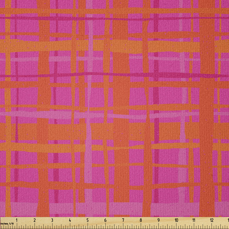 Decorius Plaid Pattern Inspired Hand Drawn Multi-Purpose Fabric