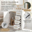 Meuble-lavabo autoportant 24 po en MDF + fer avec plateau à 3 tiroirs et portes à fermeture douce blanc intégré-130918319-130918322