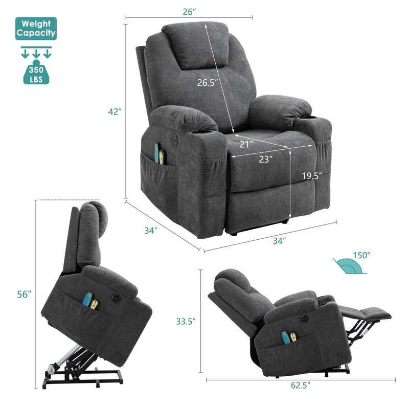 Fauteuil de massage inclinable électrique chauffant