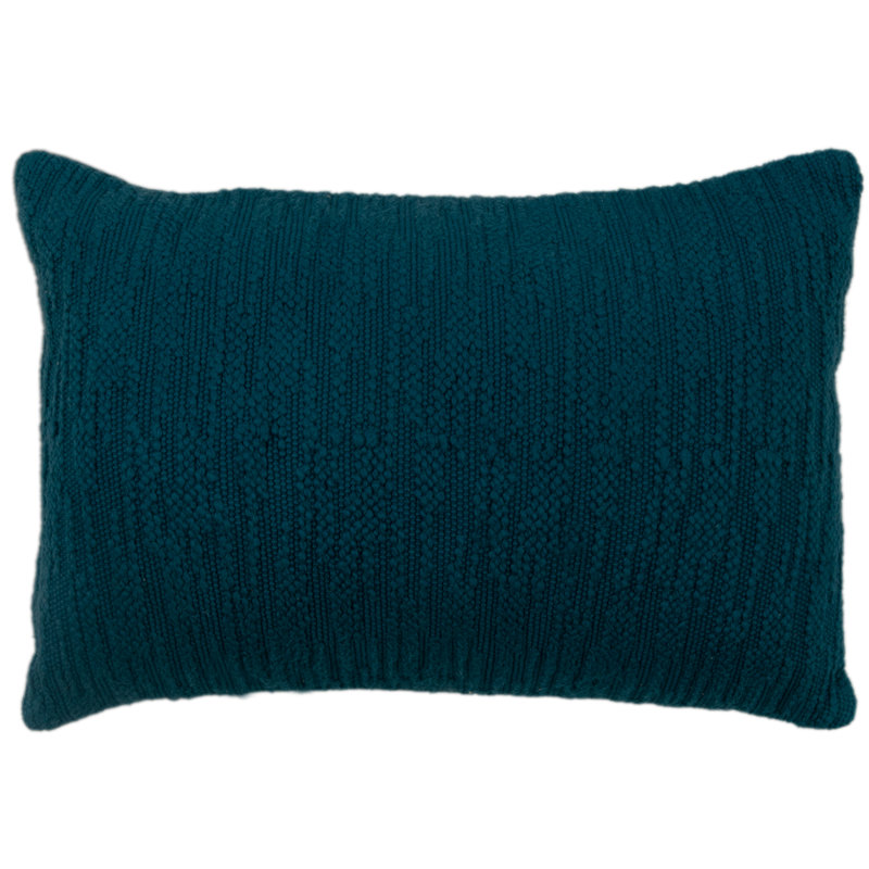 Textured Cotton Throw Pillow, Teal