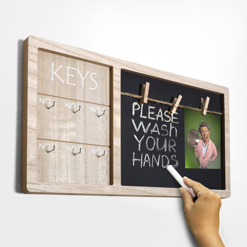 Photo Frame Keys Holder,Wall Mount Key Hooks Organizer Photo Board with Key Hanger Interior Decor