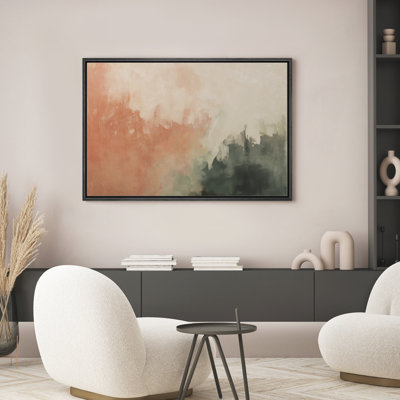 Framed Canvas Wall Art Print - Colorful Abstract Artwork Living Room Minimalist Modern Decor