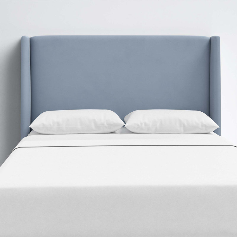 Upholstered Headboard, Twin, Classic Ocean Velvet