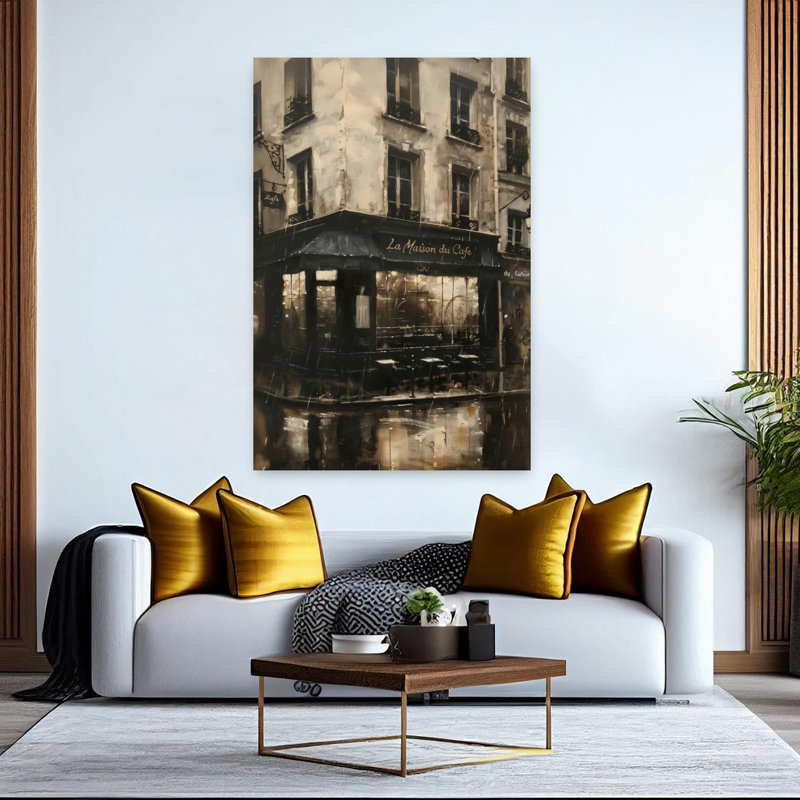 Art mural français, architecture française, H 60 po x l 40 po