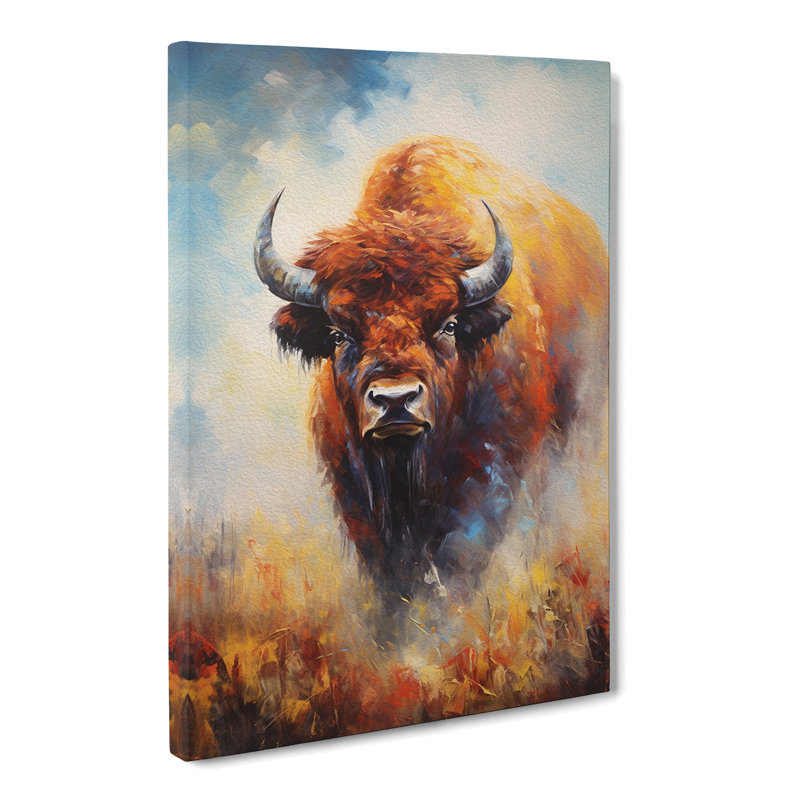 Bison Impressionism - Wrapped Canvas, 50cm H x 35cm W x 3cm D