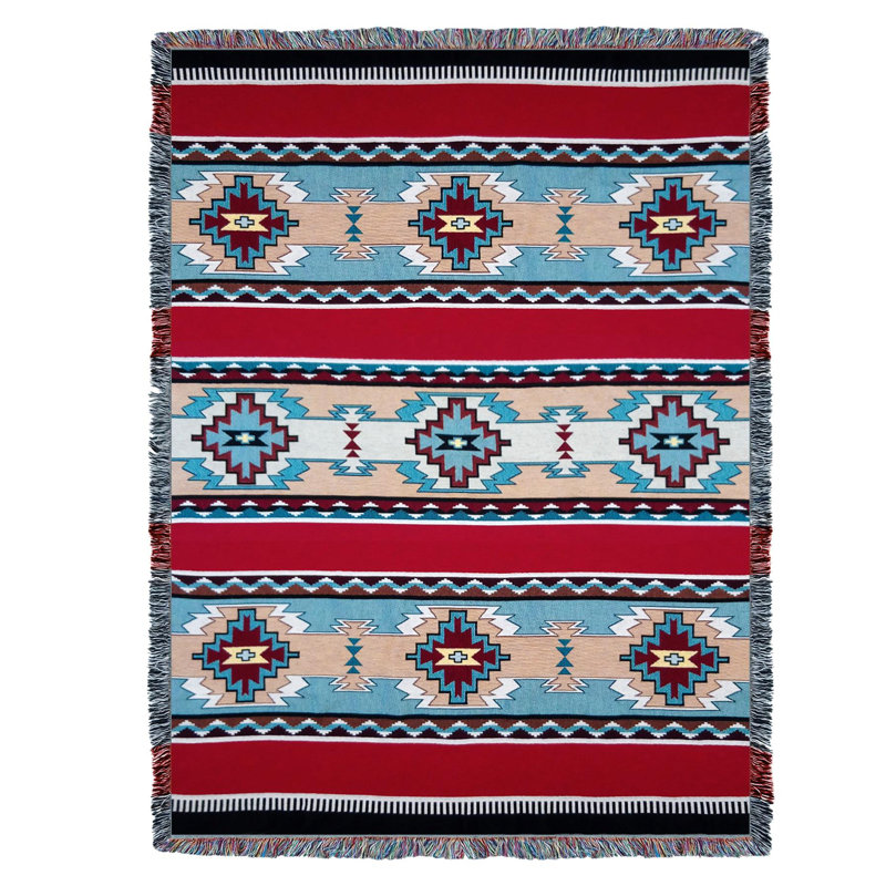 Jeté rouge Pure Country Weavers, Rouge / bleu / noir