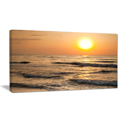 « tranquil », reproduction de photo sur toile tendue, "aube avec ondes de mer"