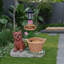 Statue d'extérieur de jardinière solaire chiot assis