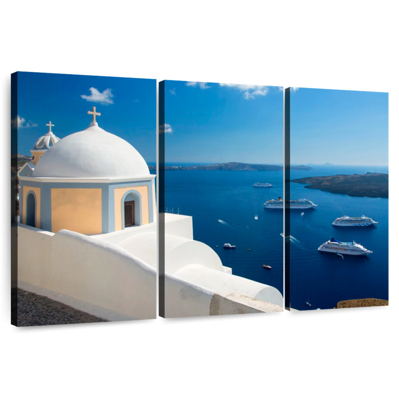 Sebbie Santorini Church Domes, 24" H x 38" W