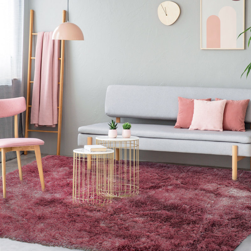 Lovella Solid Colour Shag Area Rug, Rectangle 160 x 230cm