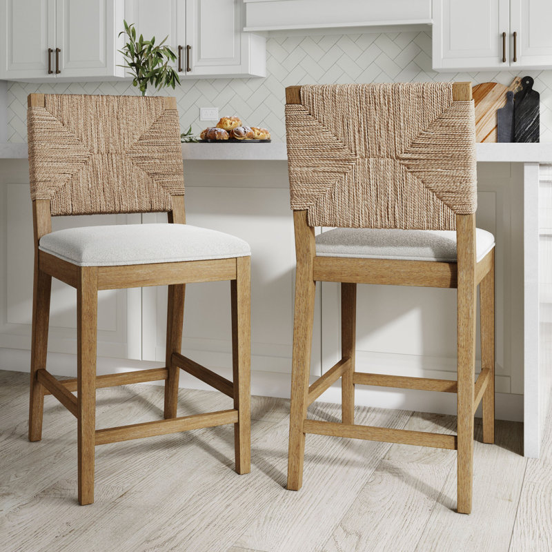 Tabouret Constance,  Crème / brun clair, Tabouret de comptoir (siège d'une hauteur de 24 p, 2