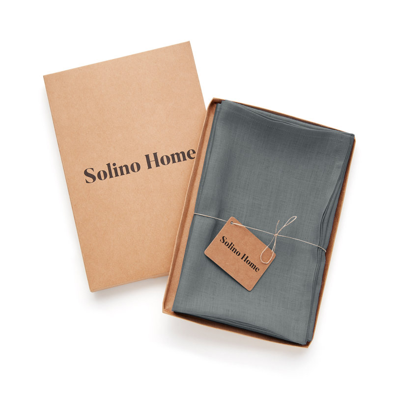100% Pure Linen Dinner Napkins - Fete, Lava Smoke