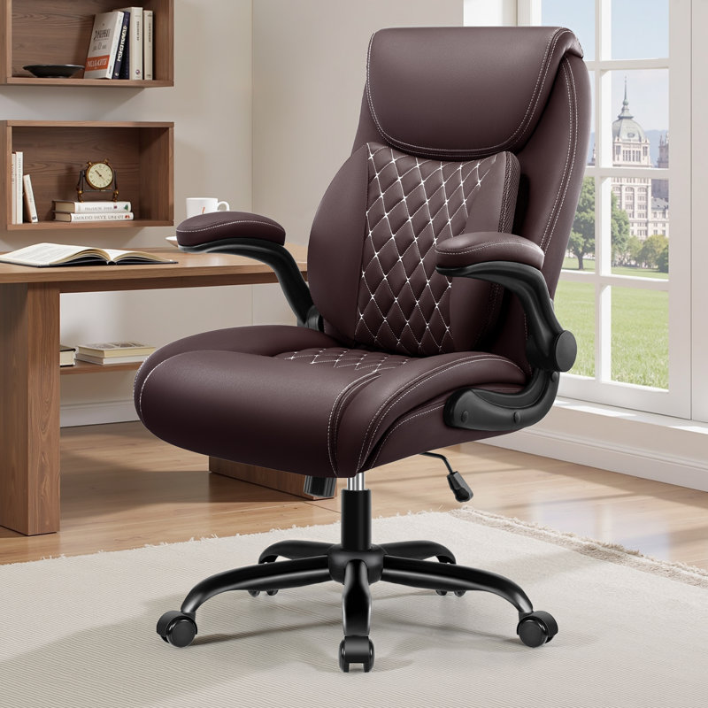 Loriece Ergonomic PU Leather Executive Office Chair with Independent Back, Coffee