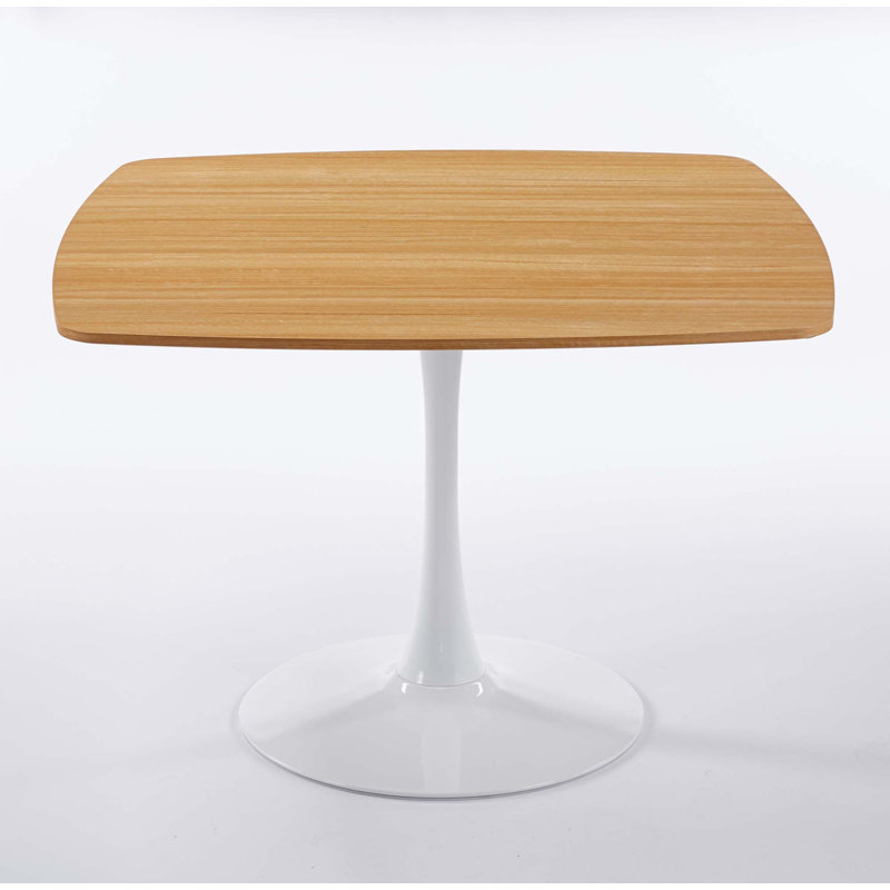 42.12" Square Dining Table, White, Oak