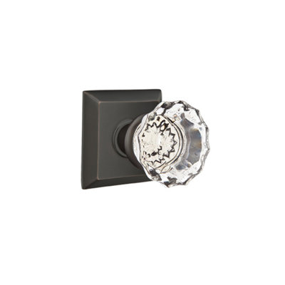 Emtek Passage Knobset w/ Quincy Rosette and Astoria Glass Knob