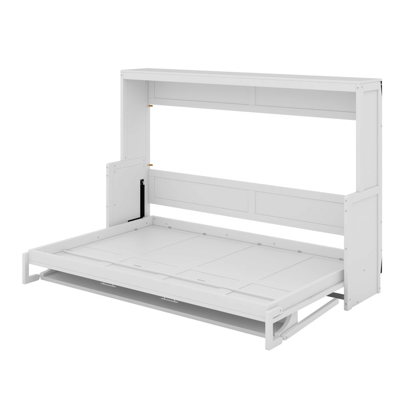 Grand lit escamotable avec élévateur hydraulique, Blanc