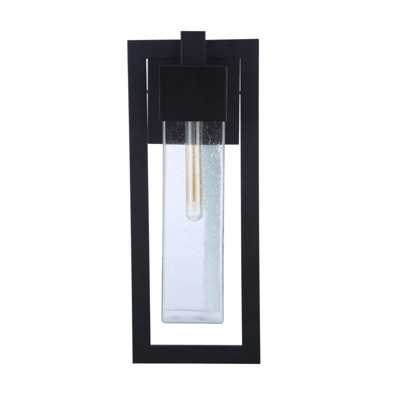 Perimeter Midnight Finish Clear Seeded Glass Outdoor Pendant Light