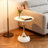 Italian Modern Hourglass End Table, 15.4" Round Iron Tray Top Side Table-400060905