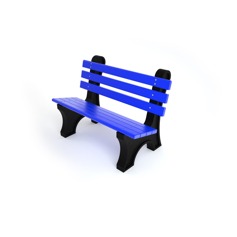 Banc de parc en plastique recyclé Wetzel, Aucune, 4', Brun