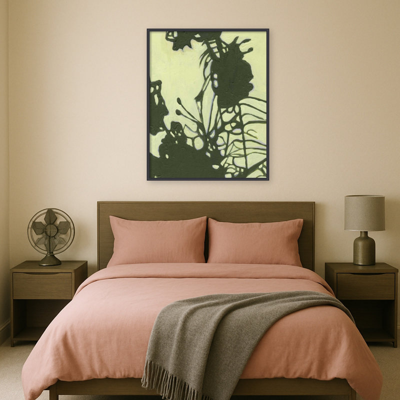 " Exotic Silhouette I " by Jodi Fuchs, 41" H x 33" W, Edith Black Framed Canvas Without Mat, 1
