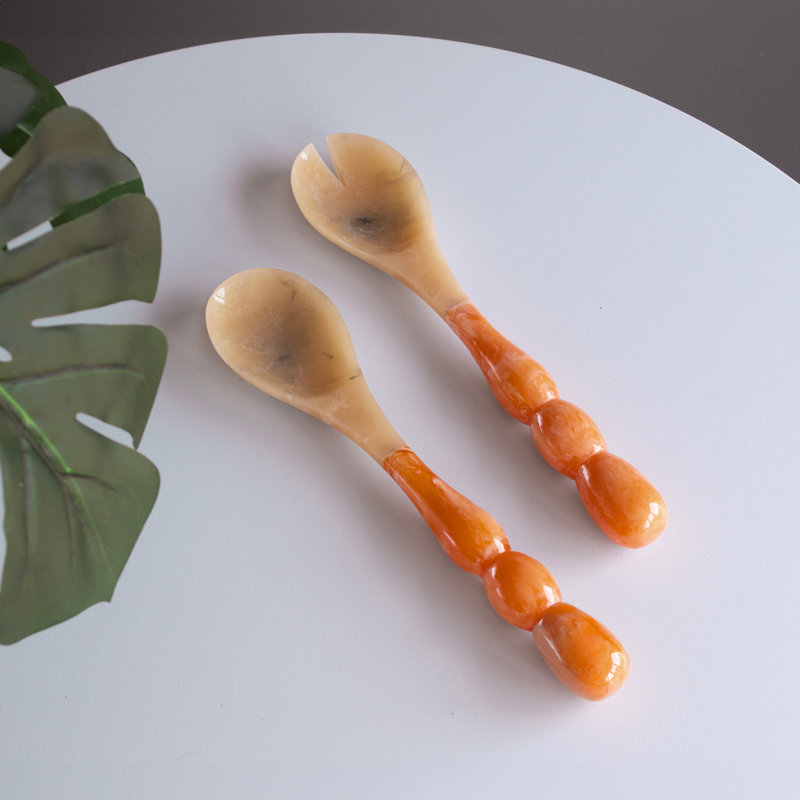 Couverts à salade en résine, Orange