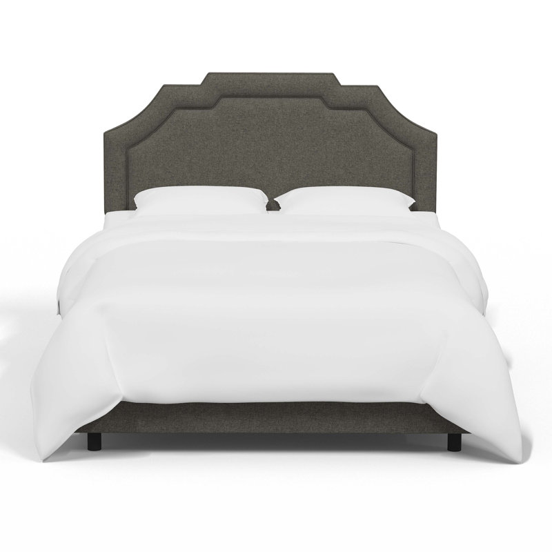Aleanah Upholstered Standard Bed, Queen, Zuma Charcoal Textured Linen