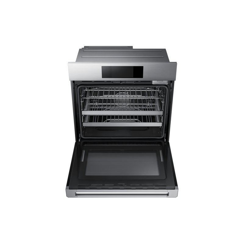 30" Single Wall Oven Steam, Contemporary, Silver Stainless