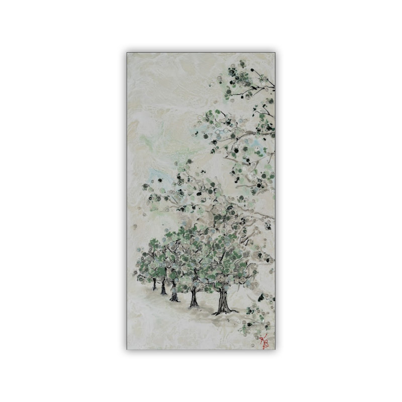 "Budding Spring", art mural sur toile, Cadre flottant noir, H 24 po x l 12 po
