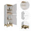 Grande armoire de comptoir à micro-ondes Pamplona, armoires à portes doubles supérieure et inférieure - chêne clair / blanc