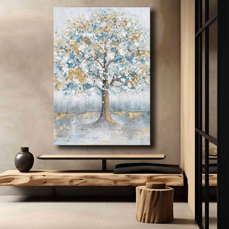 Golden Forest Tree Canvas Wall Art