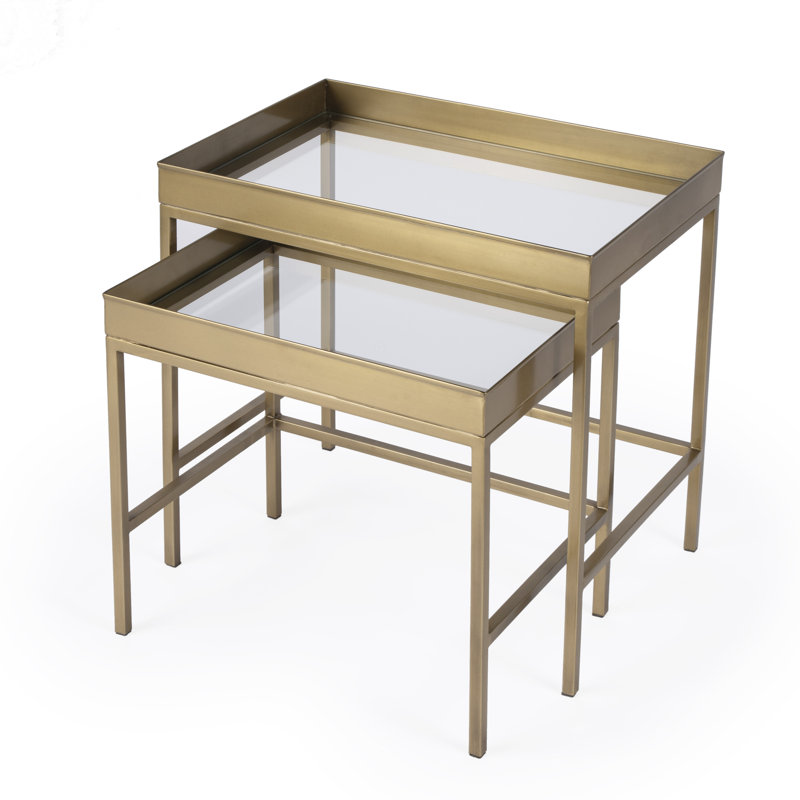 Lenny 2 Piece Glass Nesting Tables